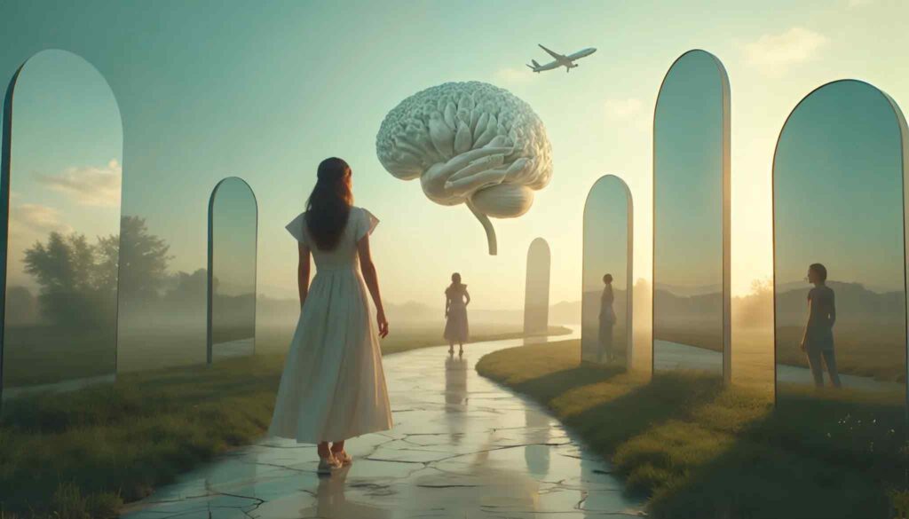 Fotomontaje surrealista de hipnoterapia en Valencia, España.