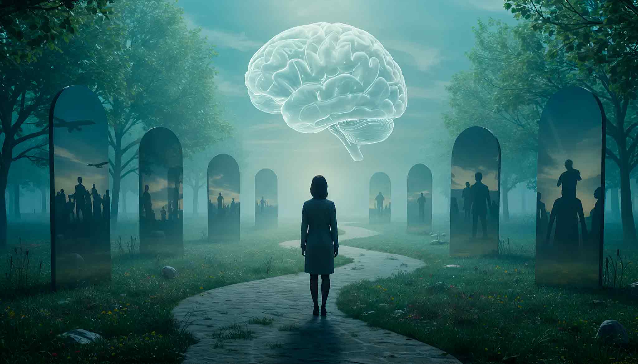 Fotomontaje surrealista sobre hipnoterapia en Valencia, España.