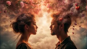 Fotomontaje surrealista sobre comunicación sexual y hipnosis en parejas, Valencia.