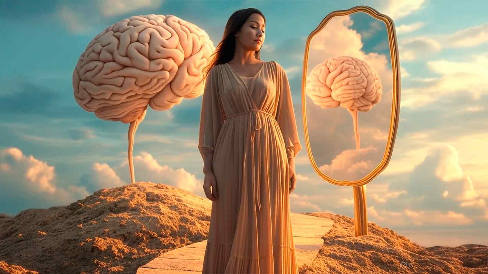 Fotomontaje surrealista que simboliza la superación de fobias en Valencia.