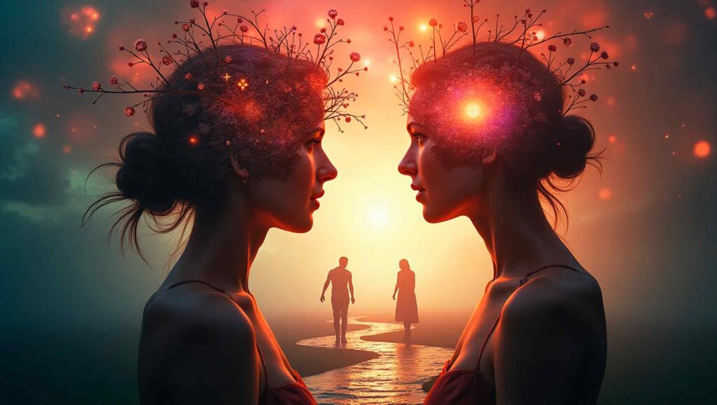 Fotomontaje surrealista sobre la hipnosis y deseo sexual en Valencia.