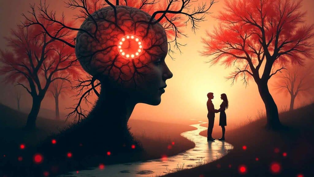 Fotomontaje surrealista sobre hipnosis y deseo sexual en Valencia.